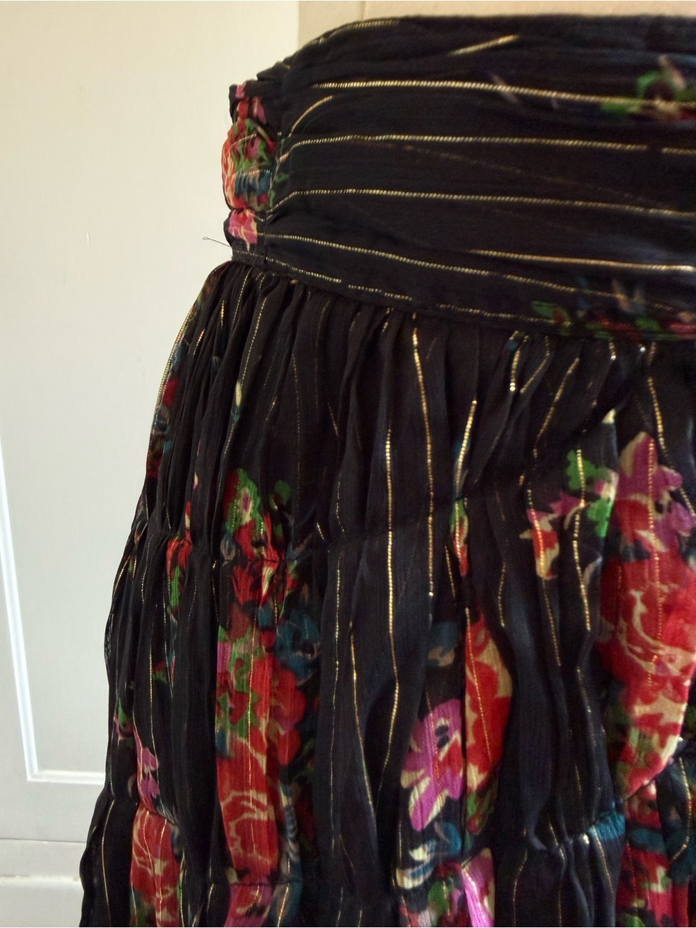 TOPSHOP Black Floral Ruffle Maxi Skirt - Picture 6 of 11